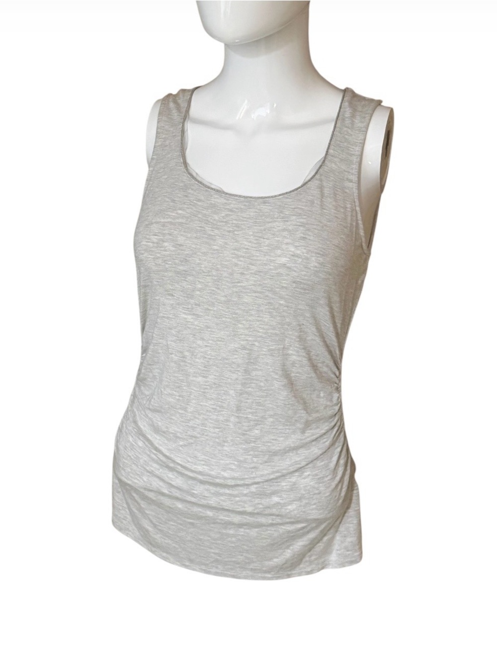 White House Black Market Light Gray Scoop Neck Tank